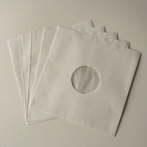 33RPM λευκό χαρτί Kraft Εγγραφή Εσωτερικών μανίκια Polylined με τρύπα για 12 δίσκους βινυλίου