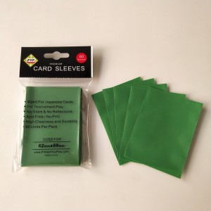 Πράσινο ματ μανίκια φύλακα καταστρώματος για μάρκες για ιαπωνική κάρτα τυχερού παιχνιδιού μεγέθους 60x87mm